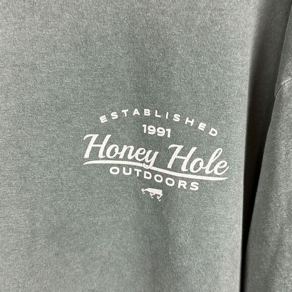 NWT Honey Hole Outdoors Shirt Unisex Size 2XL Long Sleeve Green - Picture 5 of 8